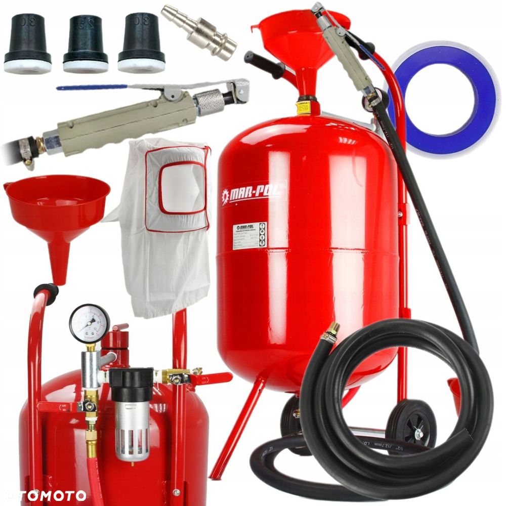 PIASKARKA SYFONOWA OCZYSZCZARKA 38L MOBILNA 3 DYSZE MASKA KÓŁKA M80591 - 13
