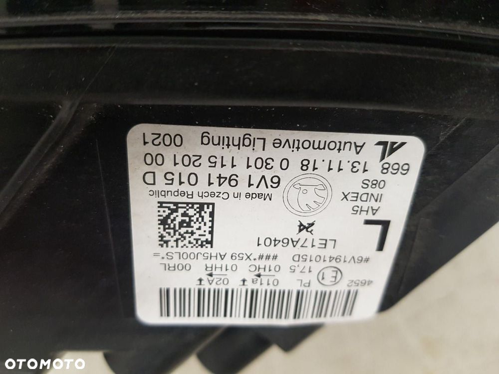 SKODA FABIA 3 III LIFT 18- 6V1 LAMPA LEWA PRZEDNIA LEWY PRZÓD 6V1941015D EUROPA - 6