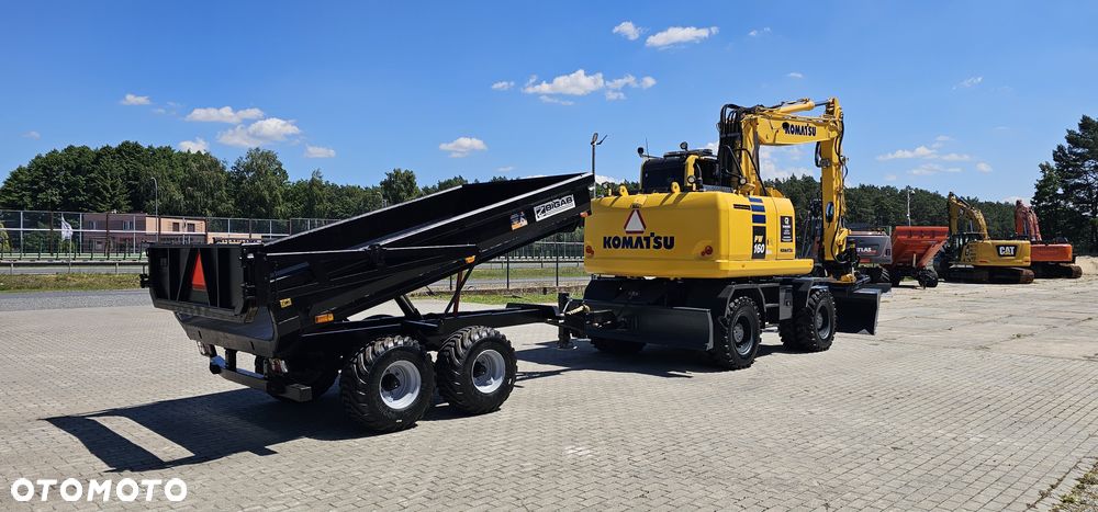 Komatsu PW160-10 ( PW 160, 148) głowica Engcon Rototilt szczypce przyczepa BIGAB BT-8 - 4