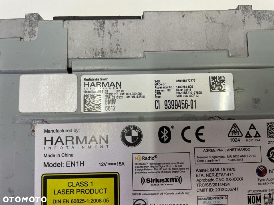 BMW X3 X4 radio harman F25 F26 6821164 nawigacja navi - 2