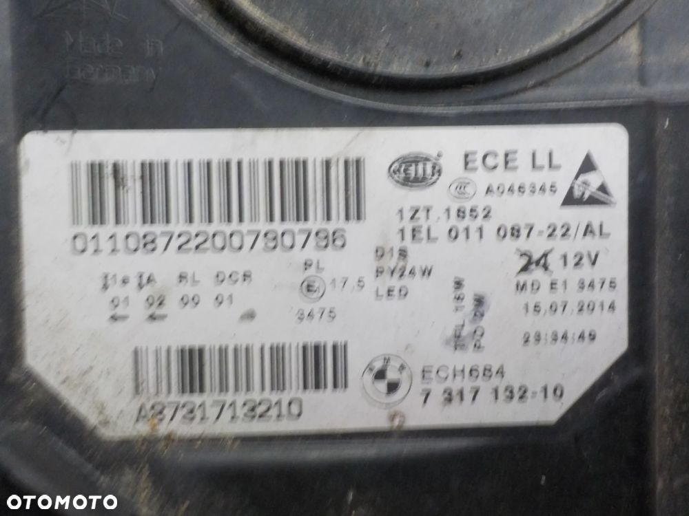 BMW SERIA 5 F10 LIFT LAMPA PRAWA XENON 7317132-10 - 6