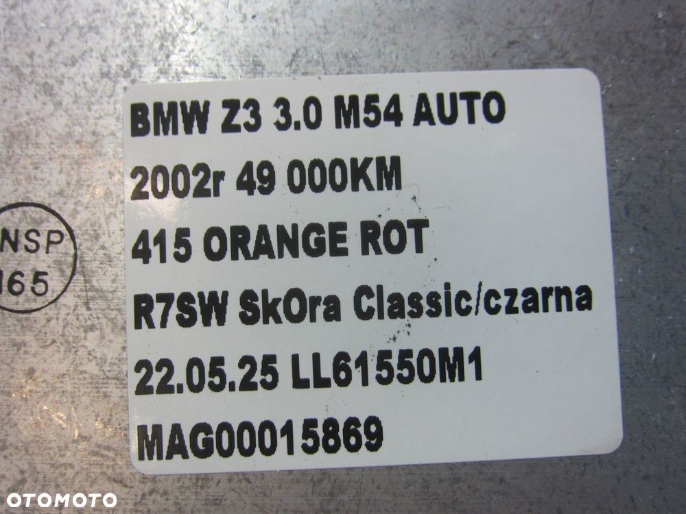 BMW Z3 E36 PODUSZKA POWIETRZNA DRZWI LEWYCH KIEROWCY LEWA 72127066747 - 7