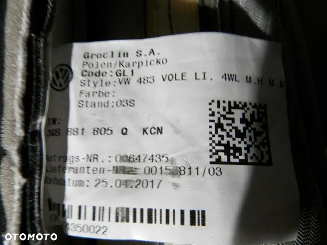 FOTEL FOTELE KANAPA OPARCIE TYLNEJ KANAPY PRAWE LEWE POSZYCIE TAPICERKA SKORA ALCANTARA MISTRAL / RAVEN KCN VOLKSWAGEN ARTEON 3G8 ORYGINAŁ - 7