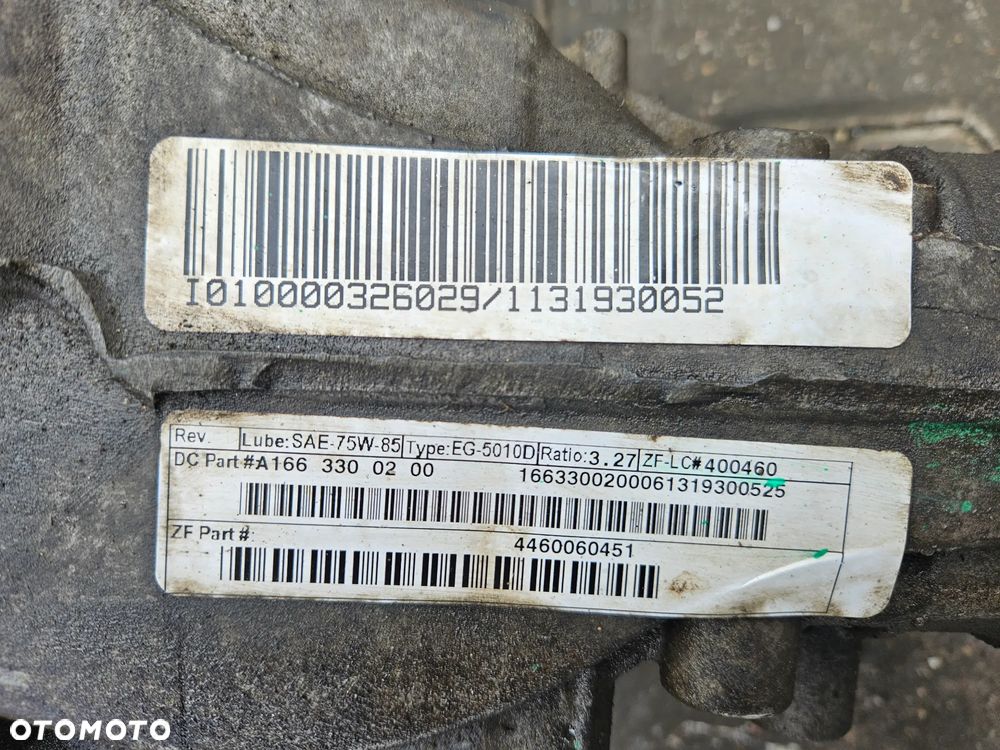 Mercedes ML W166 2.2 CDI dyfer dyferencjał most napędowy przód przedni 3,27 1663300200 - 2