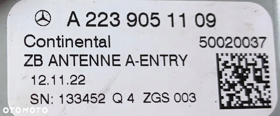 MERCEDES S-KLASA 223 MODUŁ ANTENY KEYLESS A2239051109 - 3