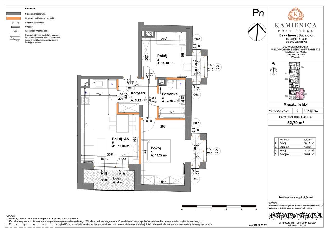 Mieszkanie na sprzedaż, 3 pokoje, 53 m², Wołomin