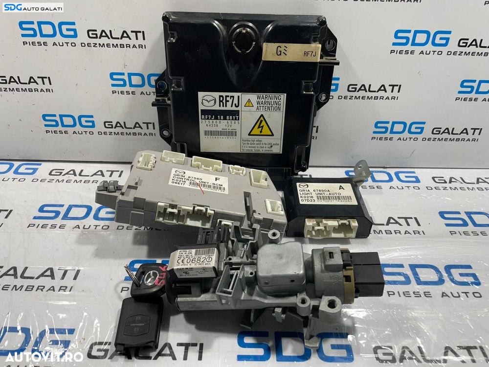 Kit Pornire ECU Calculator Motor RF7J Calculator Confort Contact Cititor Chei Cheie CIP Imobilizator Mazda 6 RF7 2.0 Diesel 2002 - 2008 Cod 275800-6585 67890A 67560GJ6A-66-938A[L4334] [L4335] - 1