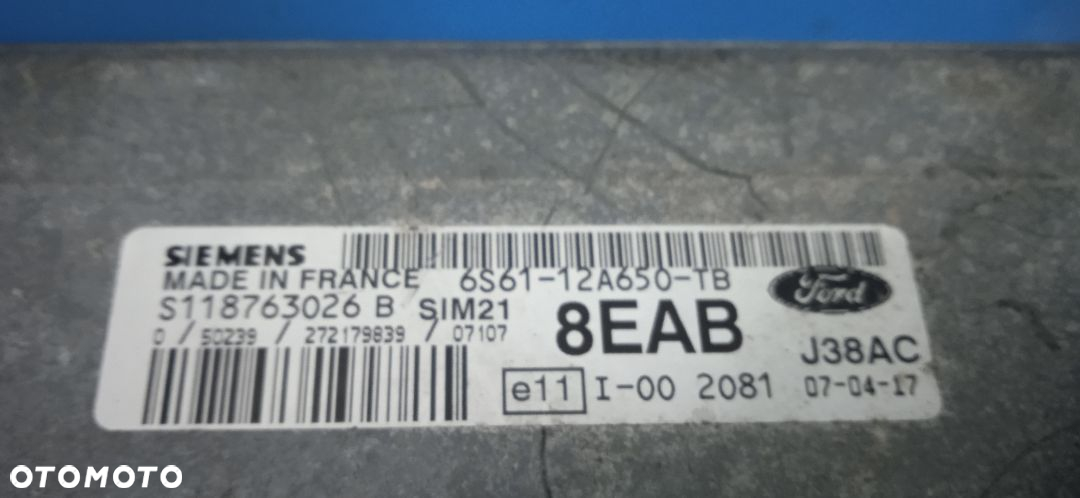 Komputer sterownik silnika Ford Fiesta MK6 6S61-12A650-TB - 3