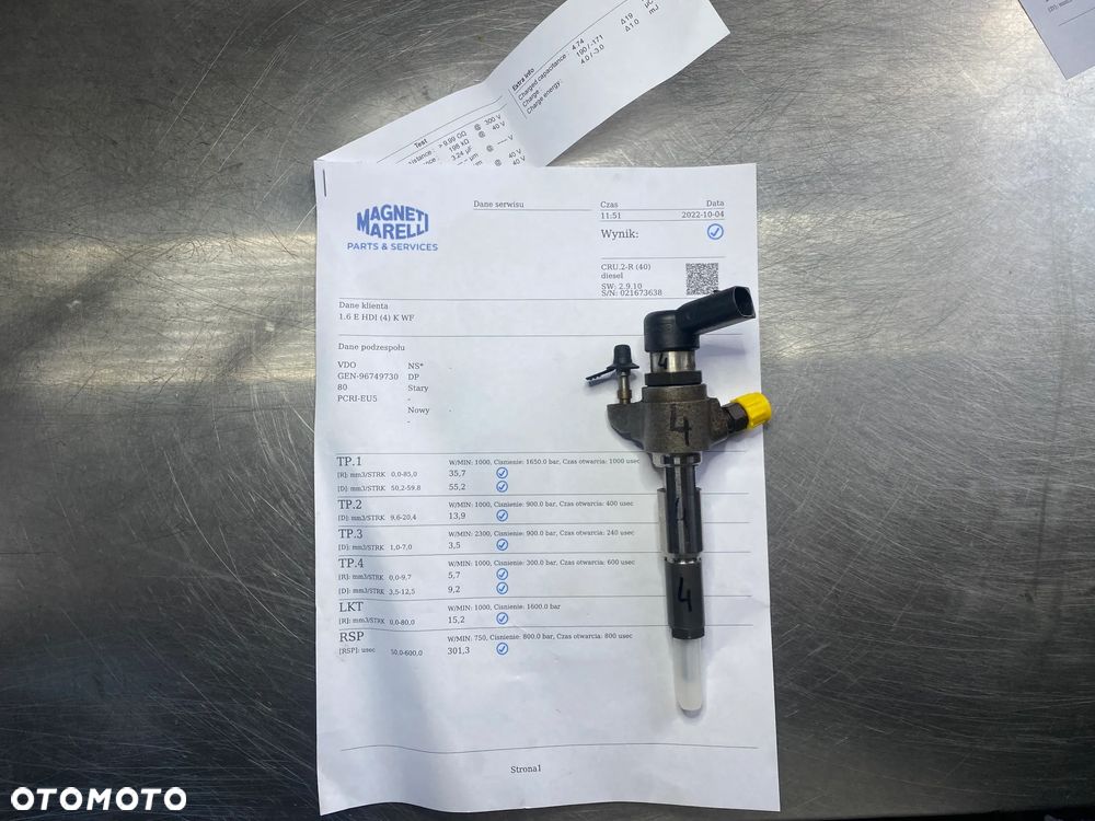 WTRYSKIWACZ TEST 1.6 HDI TDCI 9674973080 WTRYSK SPRAWDZONY FORD VOLVO CITROEN PEUGEOT 9802448680