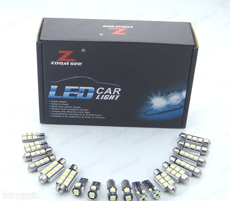 KIT COMPLETO DE 22 LÂMPADAS LED INTERIOR PARA AUDI A6 S6 C5 SEDAN SÃLO 1998-2004 - 2