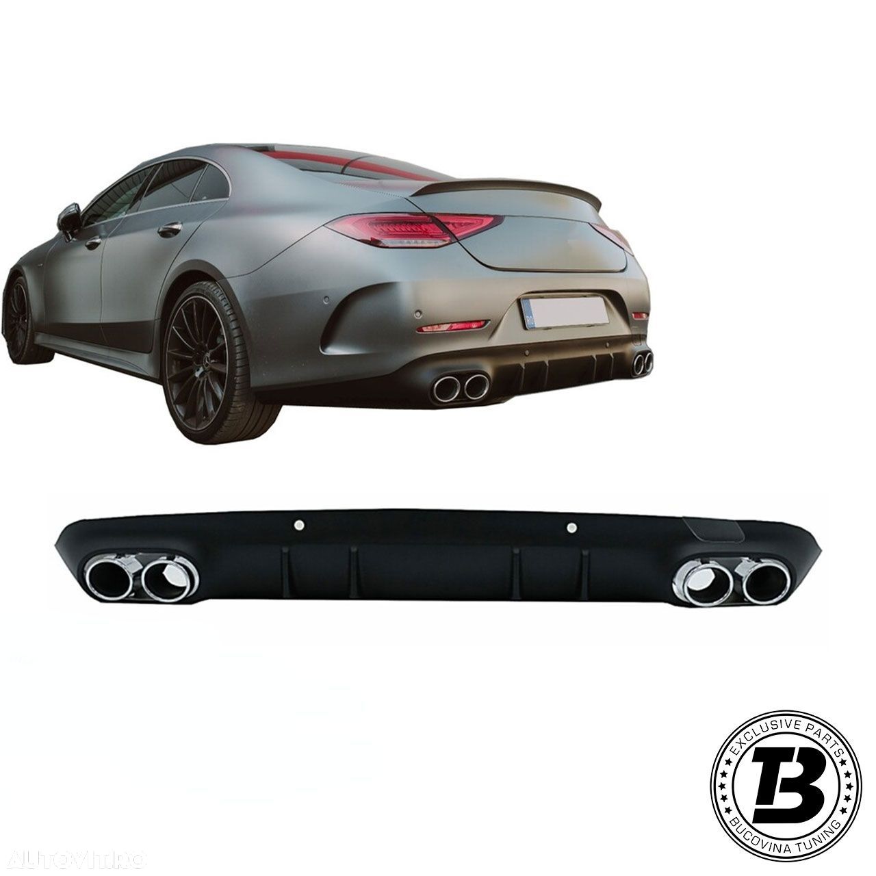 Difuzor Bara Spate cu Ornamente compatibil cu Mercedes CLS C257 CLS53 Design - 1