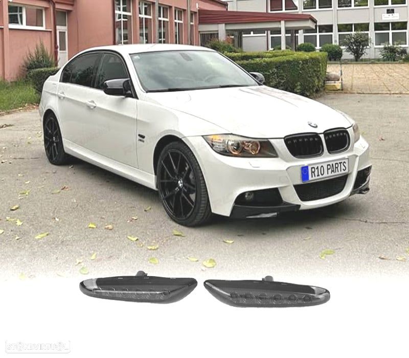PISCAS LATERAIS BMW E46 E90 E91 E92 E93 LED PRETA FUMADO - 1