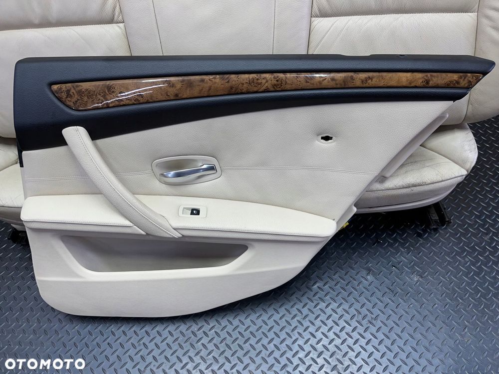 fotele grzane kanapa tapicerka kremowa skÓra europa bmw e60 2008 komplet - 7
