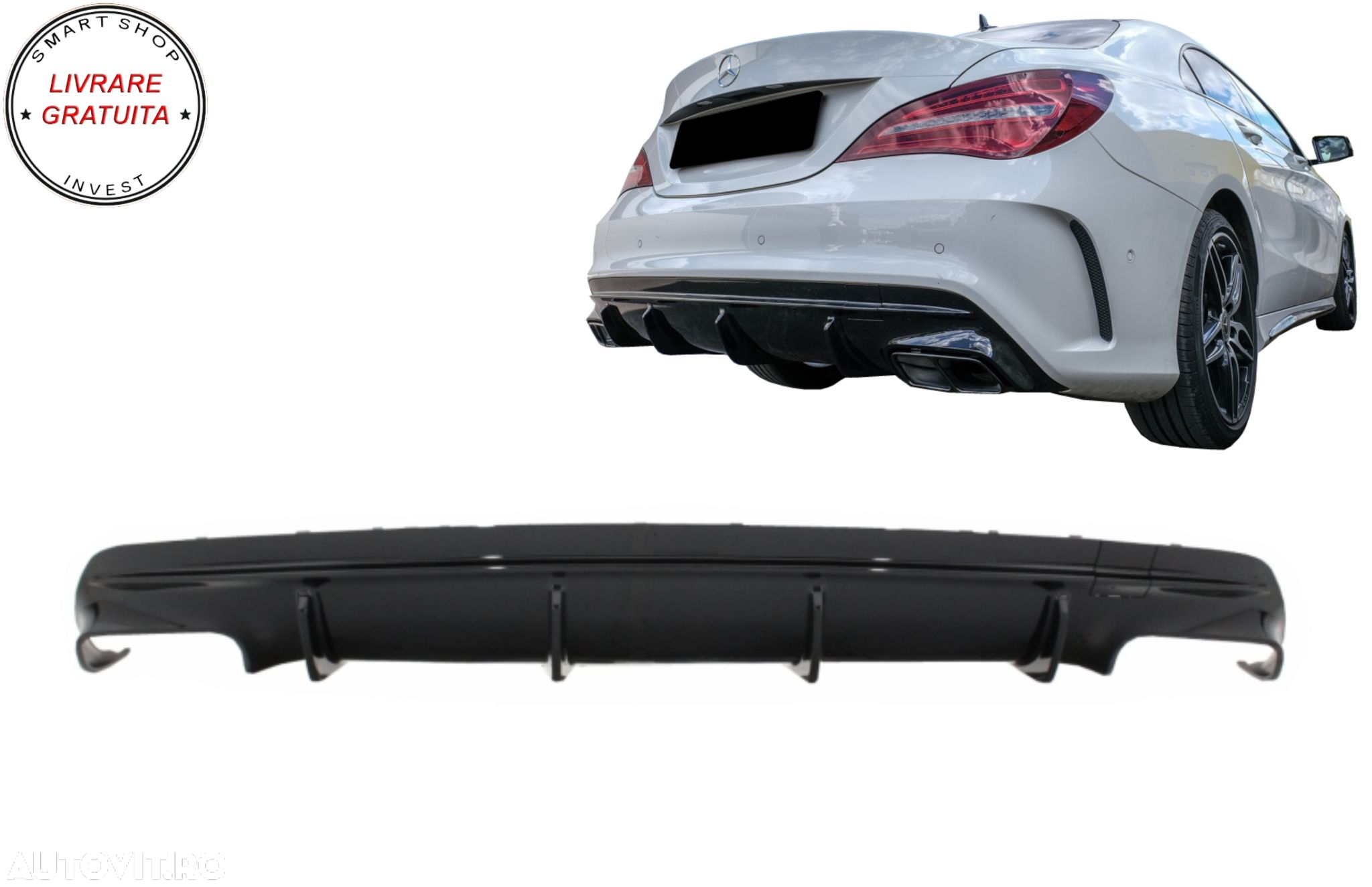 Difuzor Bara Spate Mercedes CLA W117 X117 (2013-2018) Facelift CLA45 Look- livrare gratuita - 14
