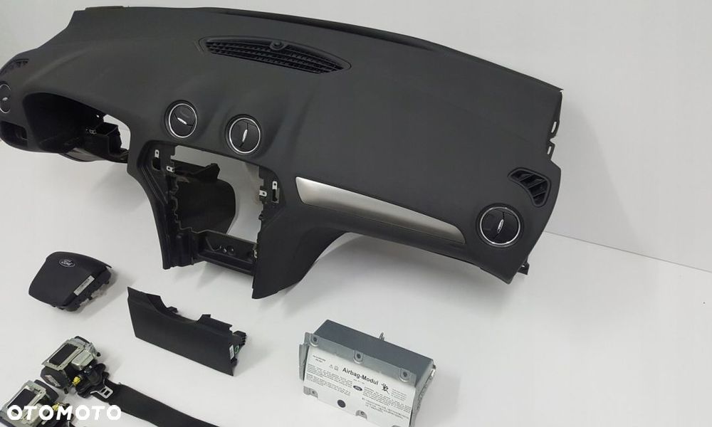 FORD MONDEO MK4 DESKA ROZDZIELCZA KONSOLA KOKPIT PULPIT PODUSZKI AIRBAG AIR BAG PASY KIT SET - 3