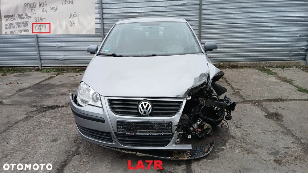 Tylko części VW Polo IV FL 9N3 1.2 12V BZG 70KM 51kW HB 5D 05-09 lakier LA7R - 1
