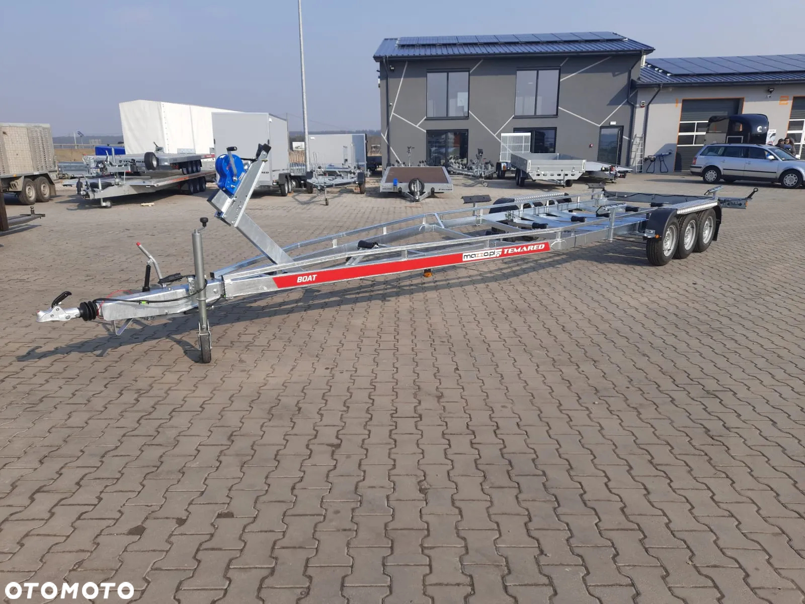 TEMARED Dostawa przyczepa podłodziowa DMC3500kg pod łódź 9 m! POSZERZANA, WODOSZCZELNE ŁOŻYSKA, TRZYOSIOWA - 8