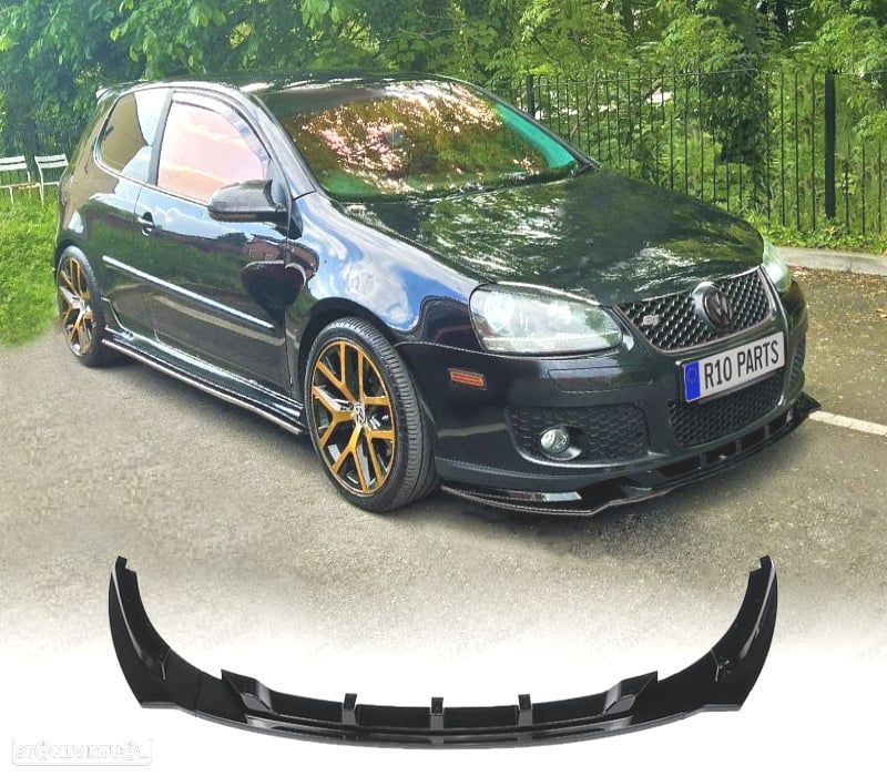 SPOILER LIP DIANTEIRO VOLKSWAGEN VW GOLF 5 GTI 03-08 PRETO BRILHANTE - 1