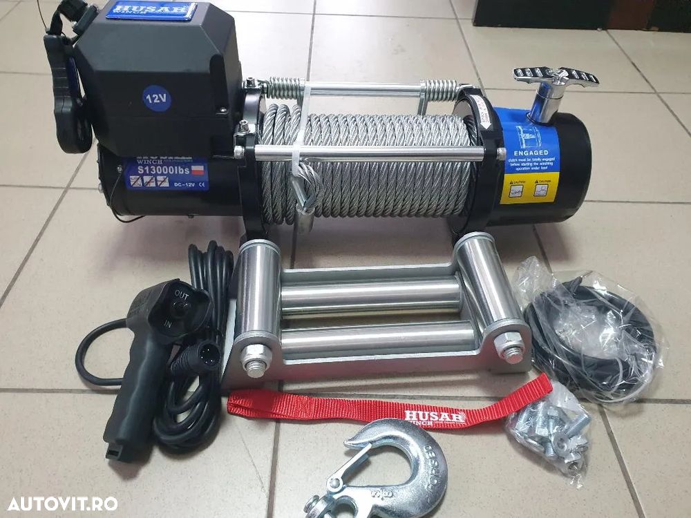 troliu HUSAR WINCH BST S 13000lbs (trage 5897kg) cu dispozitiv rulare corecta cablu - 4