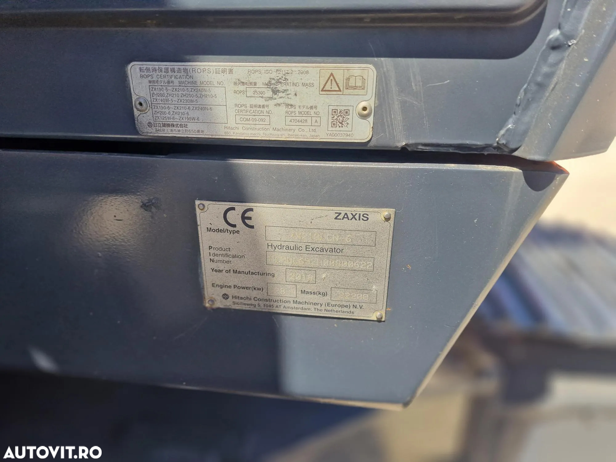 Hitachi ZX210, 2018, 8.114h, 22 tone-78900 EUR+Tva, latime 2,49m, Ins picon, protectie acoperis cabina, Aer conditinoat climatronic, STARE FOARTE BUNA, posibilitate leasing 3 ani-PROMOTIE 78900 EUR+Tva - 14
