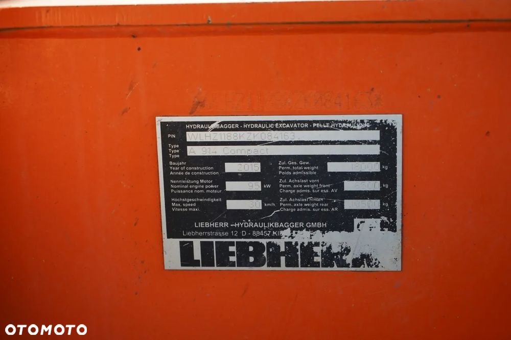 Liebherr A914 COMPACT / KOPARKA KOŁOWA / KOMPLET ŁYŻEK/ ORYGINALNY FABRYCZNY LAKIER / KLIMATYZACJA / KAMERY - 32