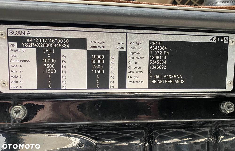 Scania R450 N320 XPI/EURO 6/4x2/STREMLINE/HYDRAULIKA/RETARDER/XENON/FULL LED/PODGRZEWACZ PALIWA/PODWÓJNE SZYBY /4 PODUSZKI TYŁ/WAGA/SERWISOWANA+NACZEPA KRONE SD(ZESTAW). - 13