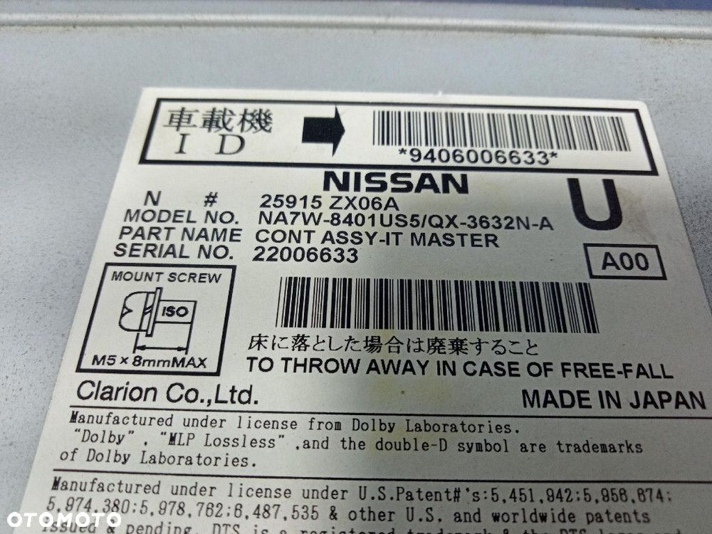 NISSAN ALTIMA IV L32 RADIO FABRYCZNE OEM NAWIGACJA 25915ZX06A - 6