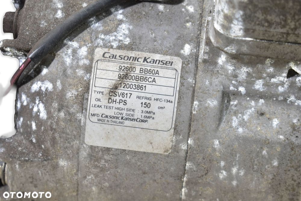 Sprężarka Klimatyzacji NISSAN QASHQAI I J10 1.6 DCI 92600-BB60A - 4