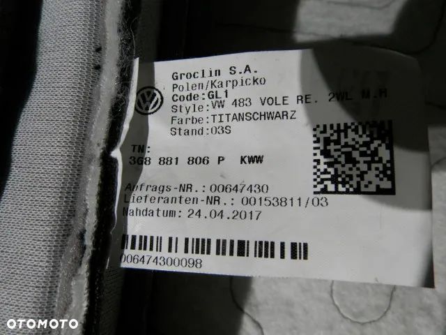 FOTEL FOTELE SIEDZISKO OPARCIE PRZEDNIE PRAWE SKÓRA ALCANTARA POSZYCIE TAPICERKA TITANSCHWARZ KWW VOLKSWAGEN ARTEON 3G8 ORYGINAŁ - 15