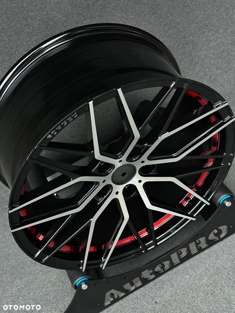 NOWE felgi 19 BMW CZARNY POŁYSK polerowany front czerwone wstawki  Candy RED 5x120 8.5j ET35 F10 Z3 Z4 E46 X1 X3 E83 F25 X5 E90 F30 F32 F34 GT F01 F12 F20 E87 F22 E60 xDrive  alufelgi - 6