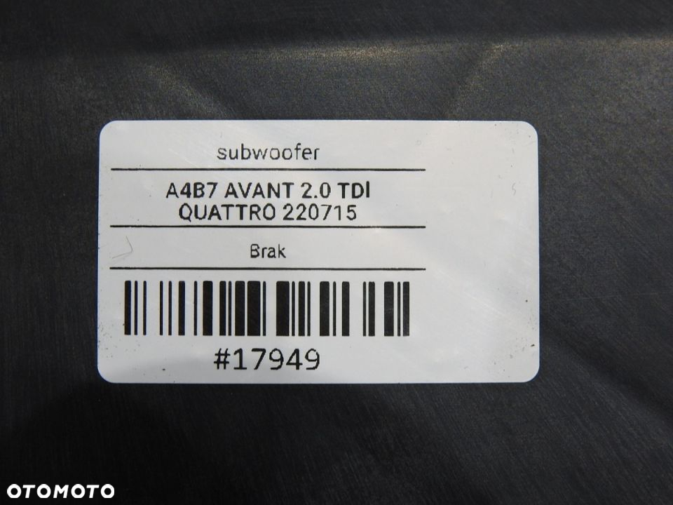 GŁOŚNIK SUBWOOFER AUDI A4 B7 AVANT 8E9035382D - 9