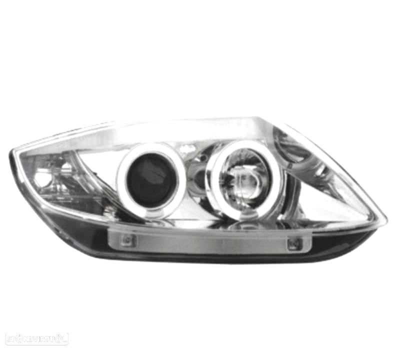 FARÓIS ANGEL EYES CCFL BMW Z4 E85 03-09 FUNDO CROMADO - 2
