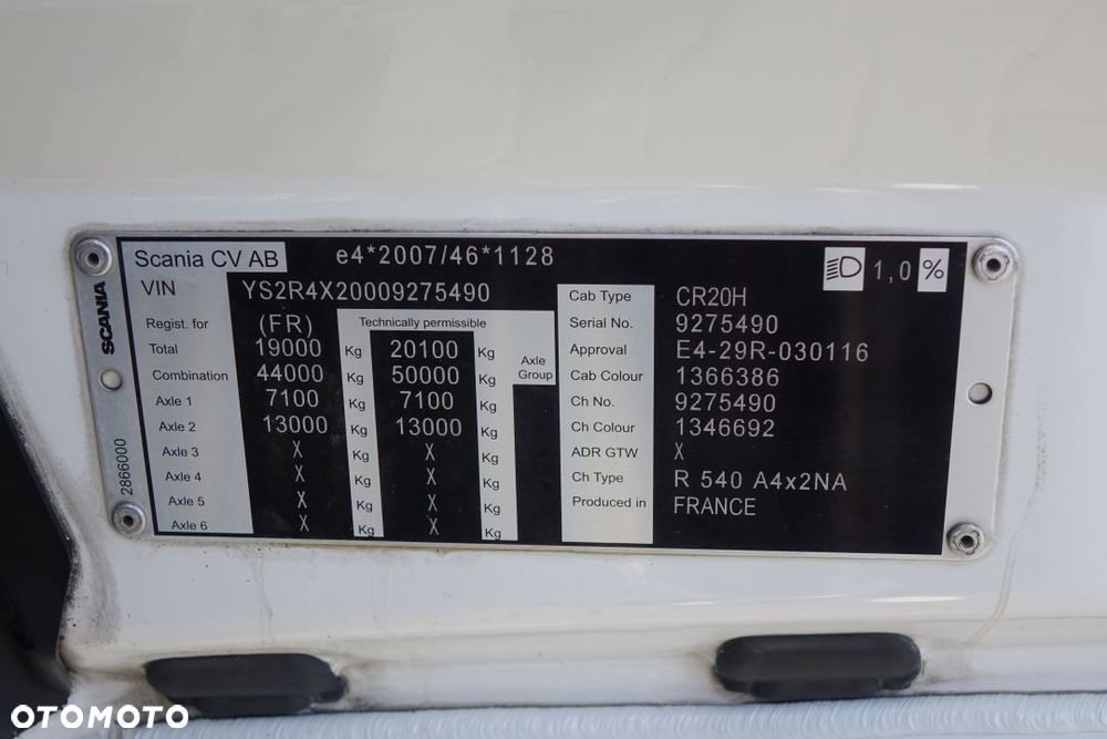 Scania R540 / EURO 6 / STANDARD / AUTOMAT / RETARDER / KLIMATYZACJA POSTOJOWA / LODÓWKA / 2 ZBIORNIKI - 36