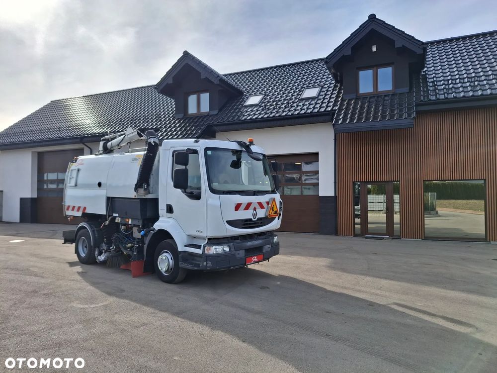 Renault Midlum 220 DXI Zamiatarka SEMAT Zoeller Johnston Szczotki L/R Obie Strony 2013r Napęd Hydrostat Euro 5 Rura Do Liści Studzienek 4466 Mth
