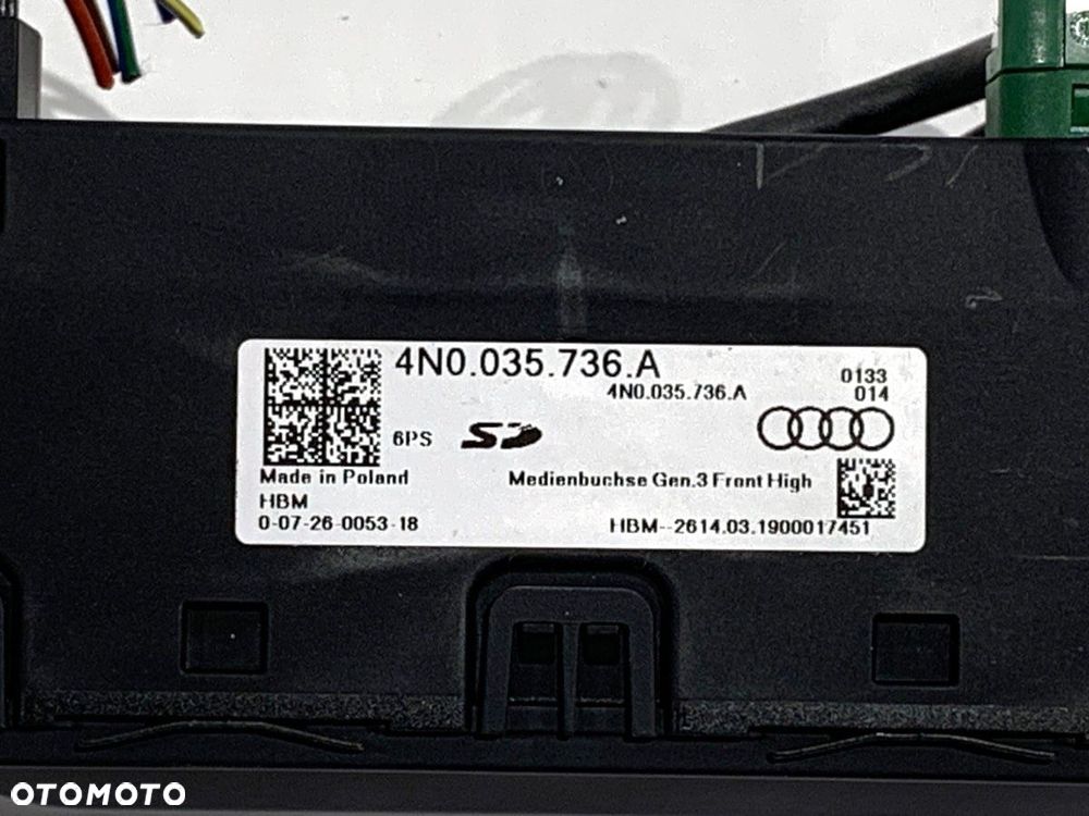 GNIAZDO USB  AUDI A8 D5 (4N2, 4N8) 2017 - 2022 50 TDI Mild Hybrid quattro 210 kW [286 KM] Hybryda - 4