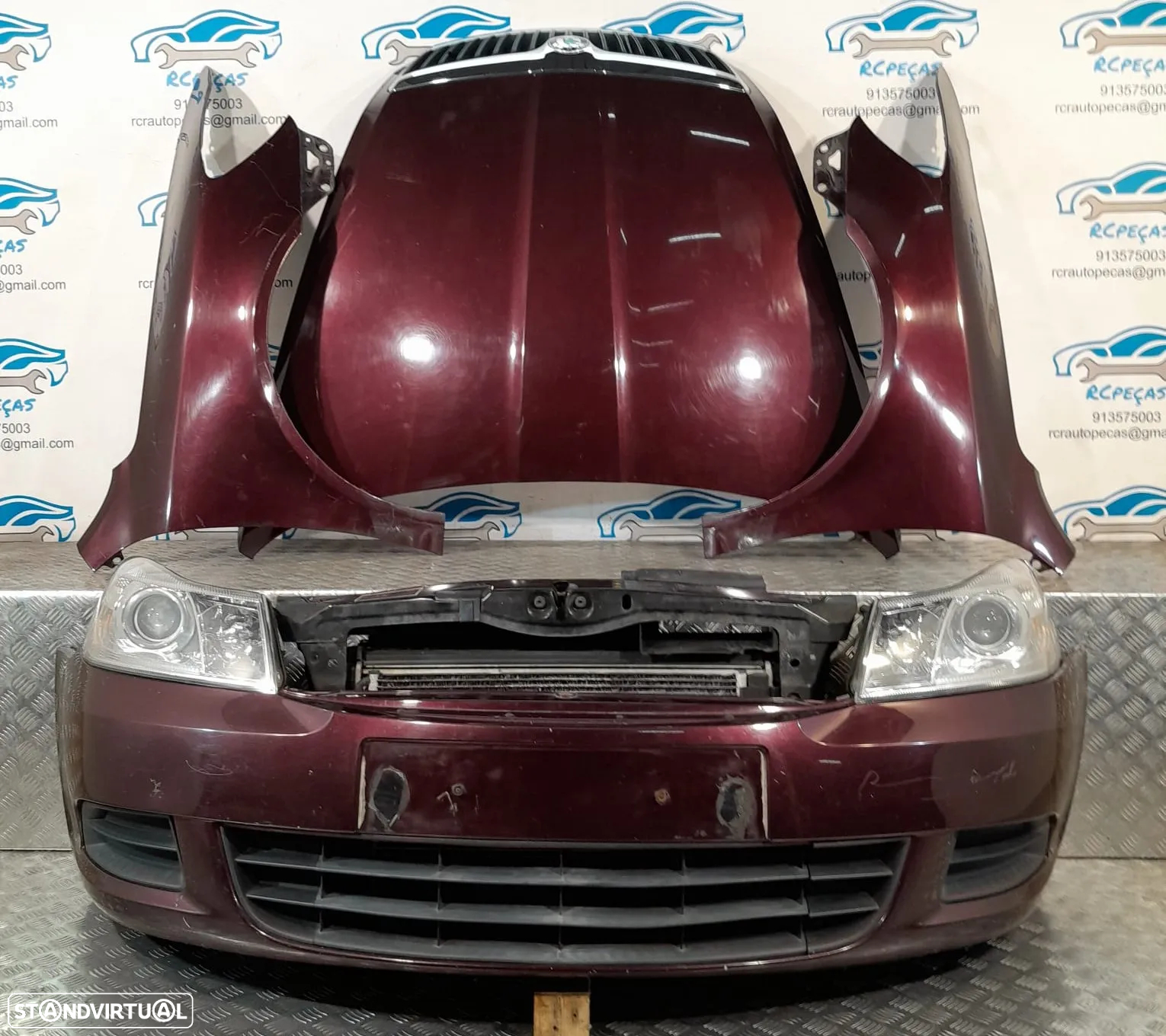 FRENTE COMPLETA SKODA OCTAVIA II 2 MK2 FACELIFT 1Z3 CAPOT PARACHOQUES GUARDA-LAMAS OTICAS RADIADOR VENTILADOR FRENTE FIBRA REFORÇO - 27