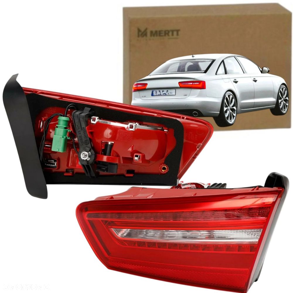 audi a6 c7 sedan 2011-2014 lampy tylne wewnętrzna w klapę bagażnika komplet - 2
