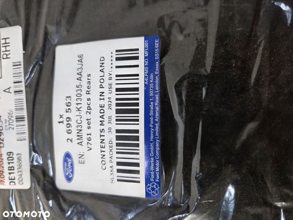dywaniki dywaniki Ford Tourneo Connect tył AMN3CJ-K13035-AA NOWE ORYGINAŁ - 9