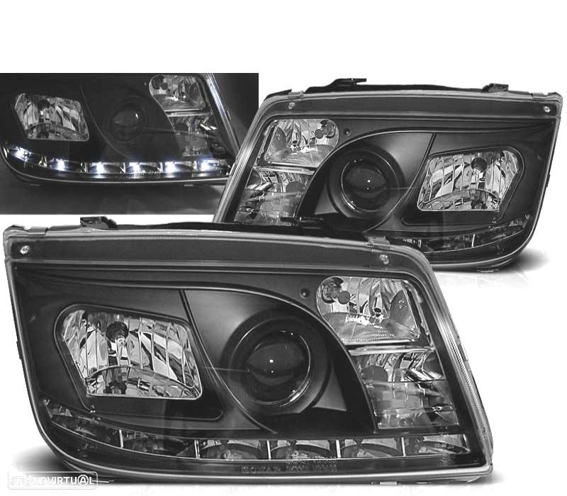 FARÓIS FRONTAIS PARA VOLKSWAGEN VW BORA 98-05 FUNDO PRETO - 1