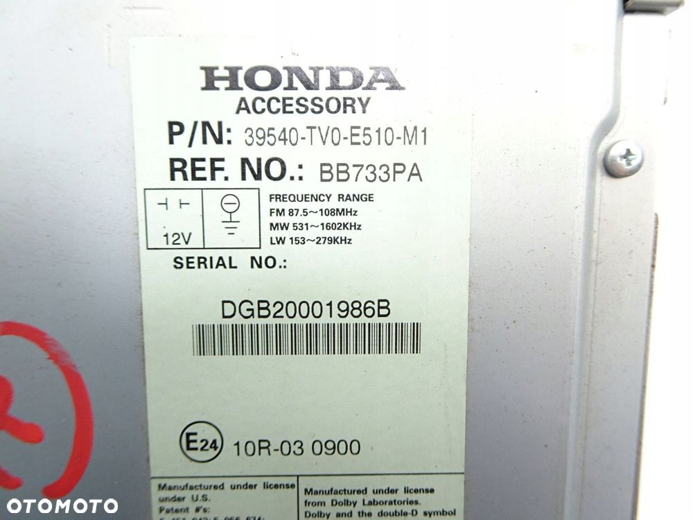 radio cd honda civic ix 39540tv0e510m1 - 7