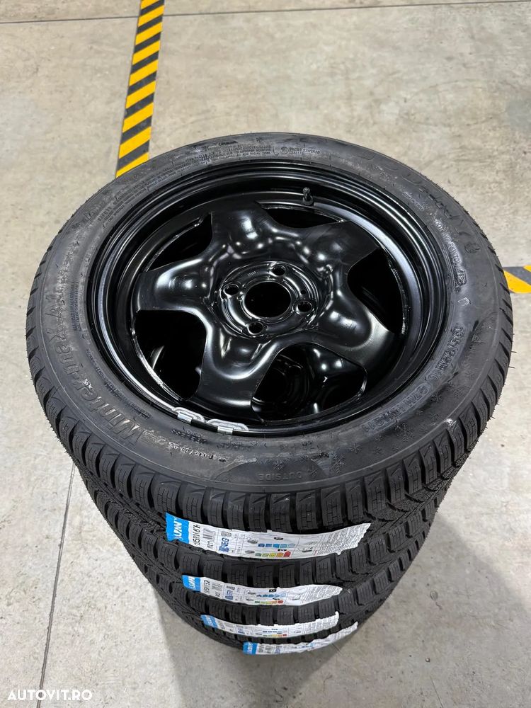 Set complet de iarna 16 inch ptr Dacia Logan III, jante otel structurale + anvelope iarna 195 55 r16 87H Sunny - 2