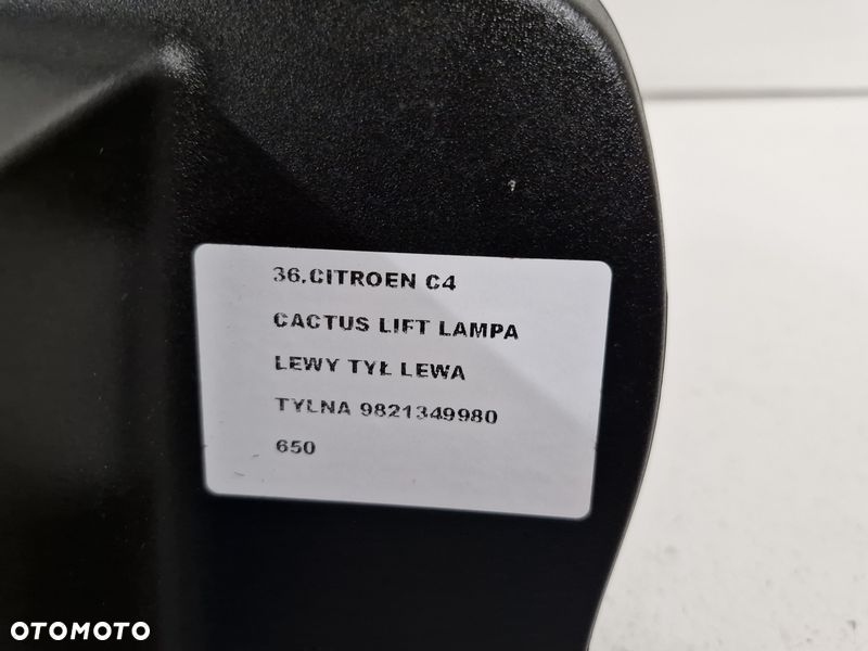 CITROEN C4 CACTUS LIFT LAMPA LEWY TYŁ LEWA TYLNA 9821349980 - 5