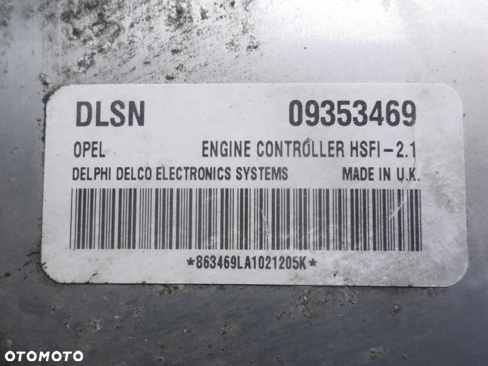 OPEL ASTRA G ZAFIRA A STEROWNIK SILNIKA 1.6 8V 09353469 Opel Astra Zafira Corsa 1.4 1.6 - 2