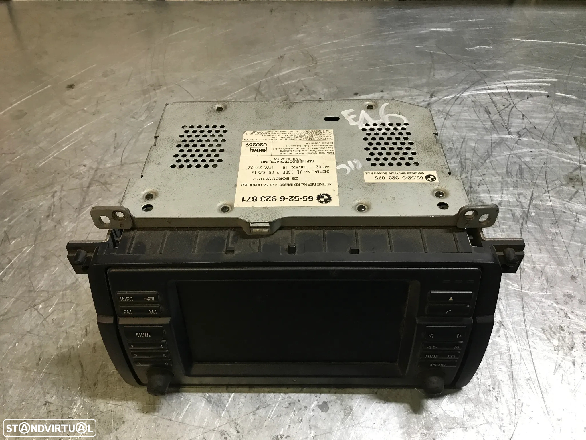 AUTO RADIO 2DIN NAVEGAÇÃO ORIGINAL BMW E46 SERIE 3 320 6552-6923871 - 2