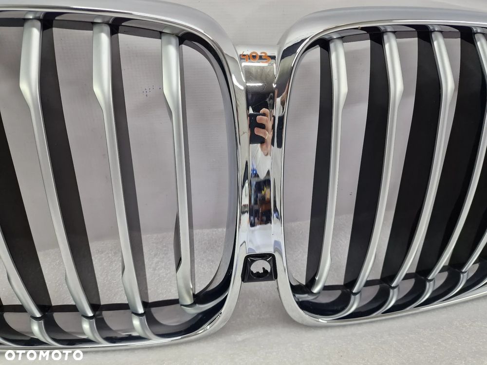 BMW X5 G05 19- ATRAPA / NERKI / GRILL PRZEDNI PRZÓD SATYNA + CHROM , NR 7454887 / 7454888 , NR AUKCJI GL403 - 7