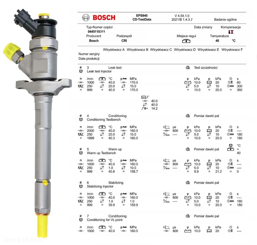 Wtryski Peugeot Citroen Ford 0445110311 1.6 hdi - 5