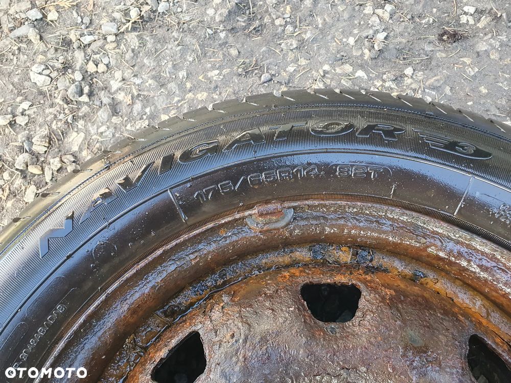 KOŁO 14 4X100 FELGA STALOWA OPONA CAŁOSEZONOWA CAŁOROCZNA DĘBICA NAVIGATOR 3 175/65/R14 JAK NOWA 7MM 2021R POSIADAM 2SZT - 4
