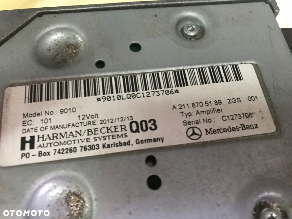 MERCEDES wzmacniacz harman/becker A 2118705189 - 3