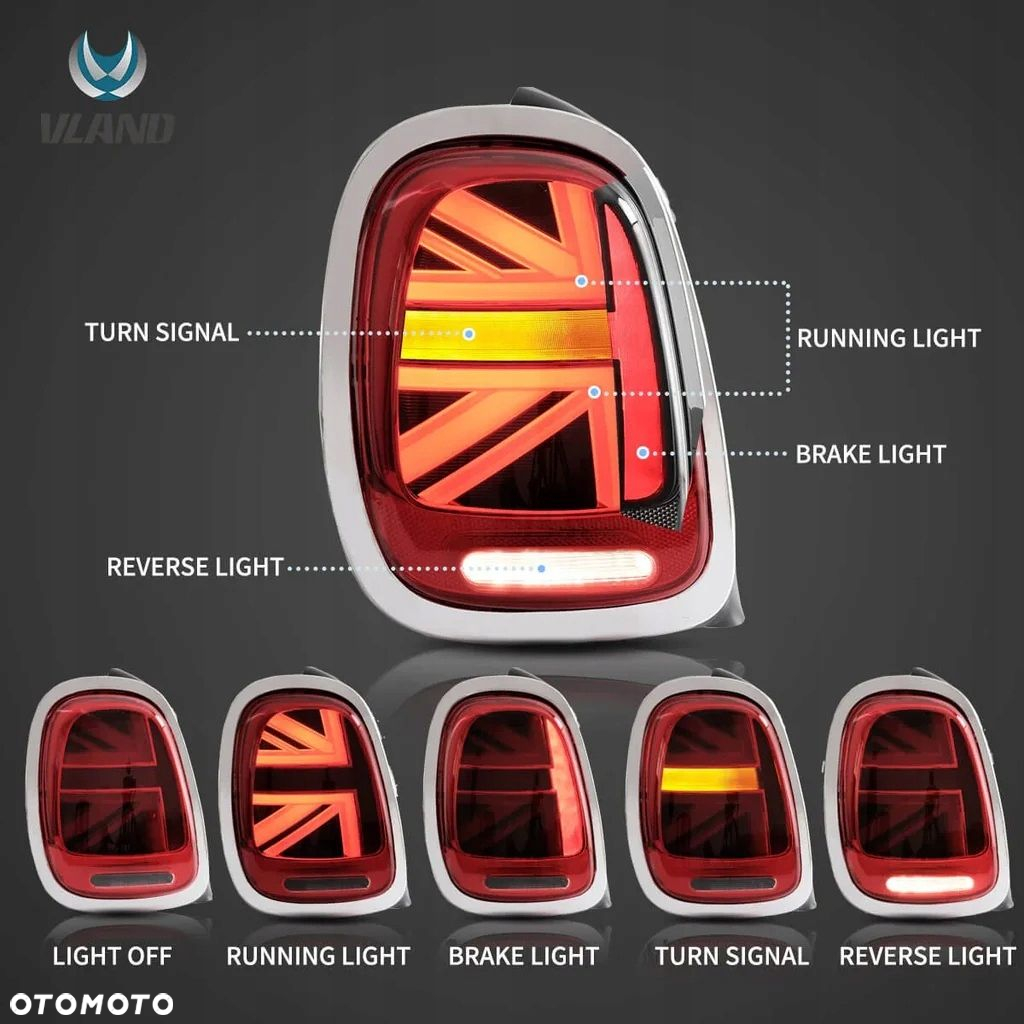 Lampy tyl ne kpl Vland Full Led Neon Tuning Mini Cooper f55 f56 f57 2014-17 - 6