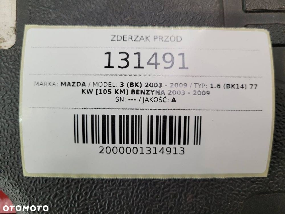 ZDERZAK PRZÓD KOMPLETNY MAZDA 3 BK ORYGINAŁ - 16